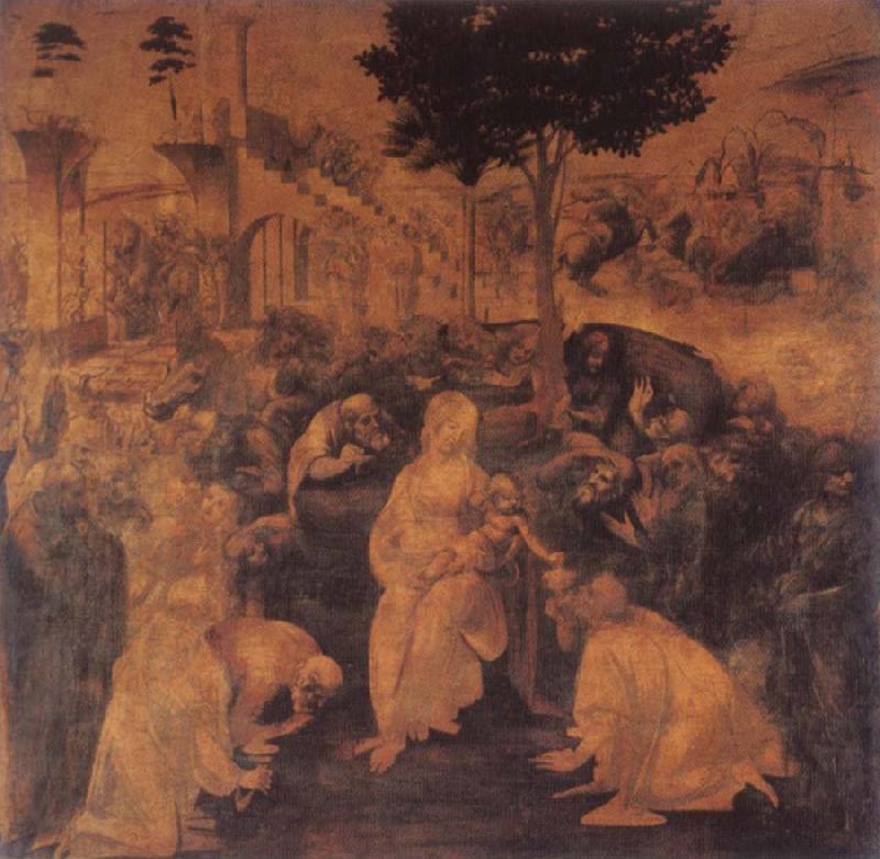  Leonardo  Da Vinci Adoration of the Magi Germany oil painting art